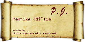 Paprika Júlia névjegykártya