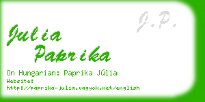 julia paprika business card